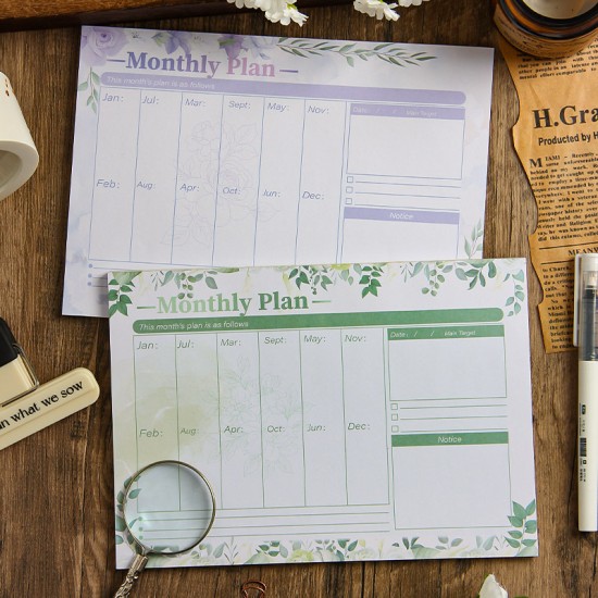 Cross-border Foreign Trade Flower Language Fantasy Student Study Schedule Book Amazon creative stationery notepad plan book Cross-border Foreign Trade Flower Language Fantasy Student Study Schedule Book Amazon creative stationery notepad plan book